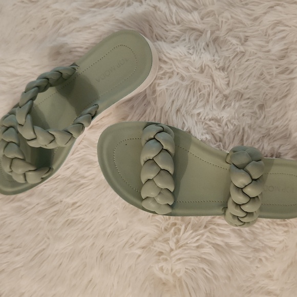 TOP MODA Mint  BRAIDED SLIDES NEW - Picture 6 of 11